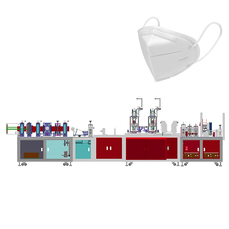 N95 KN95 Face Mask Packaging Machine Fully Automatic N95 KN95 Face Mask Making Machine for Folding Medical Surgical