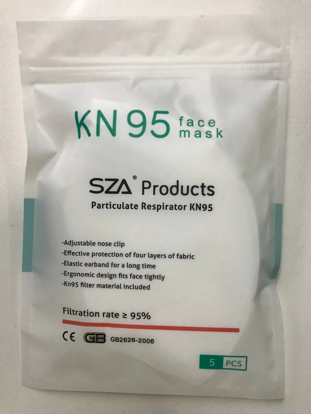 KN95 Face Mask Disposable Mask 5-Ply Non-Woven Face Mask