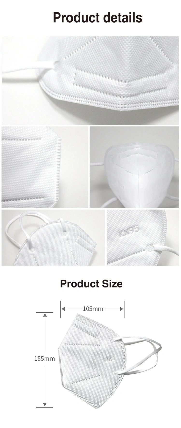 GB2626 2006 High Quality 3 Ply Non Woven Mask Disposable Facemask