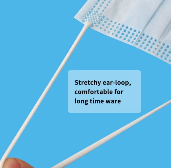 Disposable Medical Face Masks with Earloops Blue and White Colors