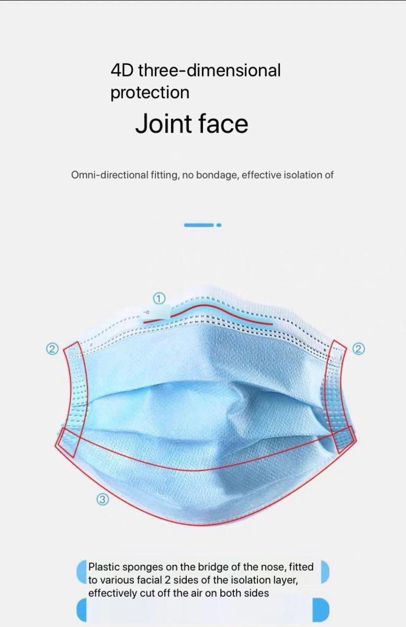Disposable 3-Ply Face Mask for Personal Health