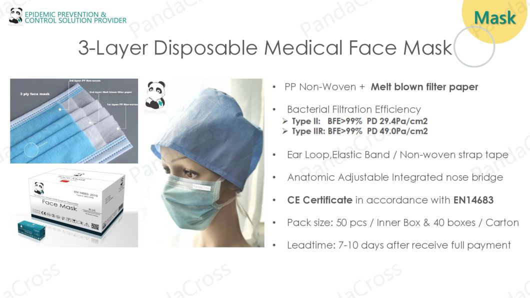 Disposable Face Mask Three Layers Surgical Medical Face Mask Supplies
