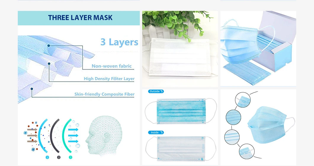 Factory Direct Selling Blue Disposable Mask China Face Mask Civil Face Mask