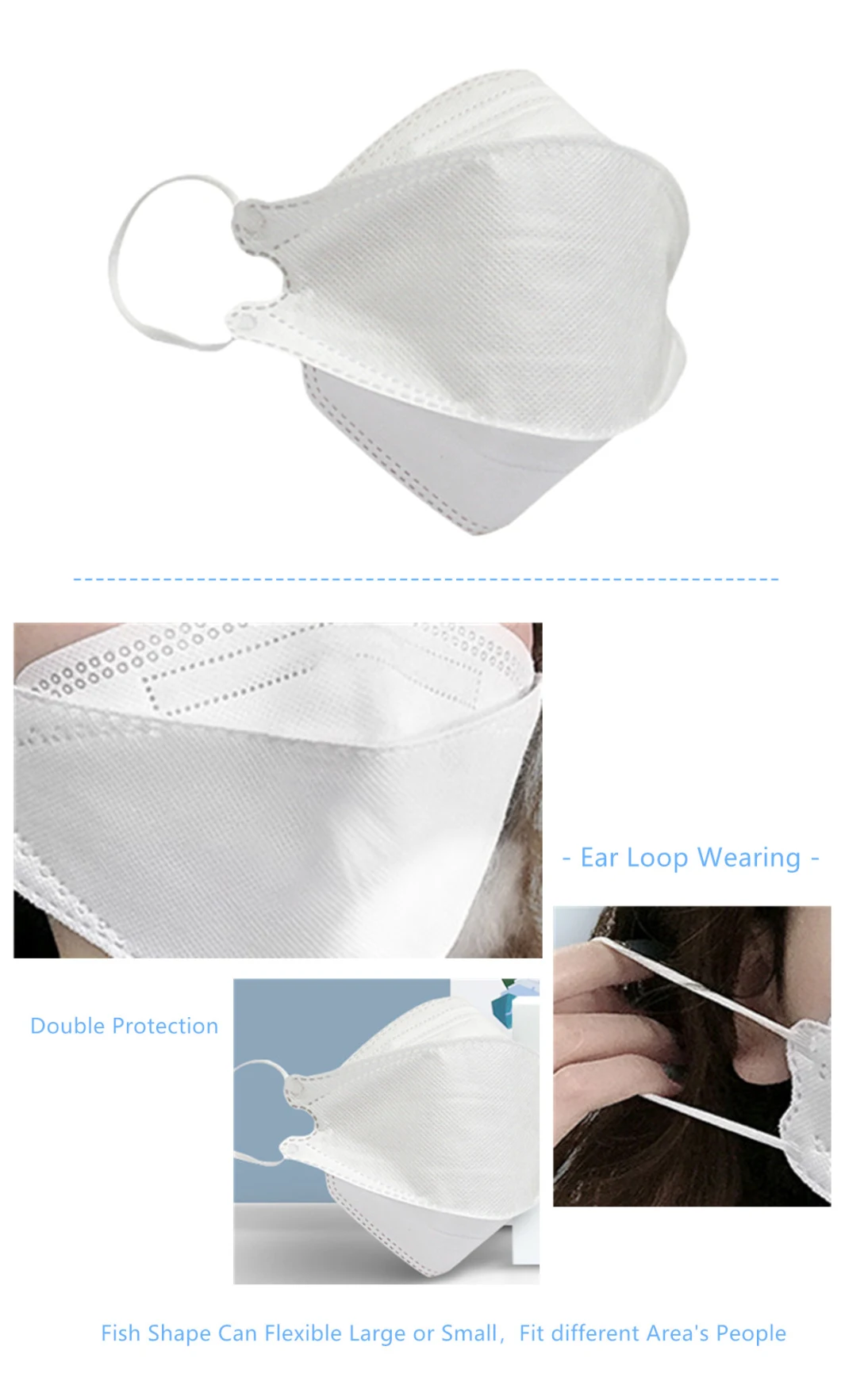 Ce Certified China Face Mask Factory Sales N95 FFP2 Disposable 4ply Nonwoven Fabric Face Mask