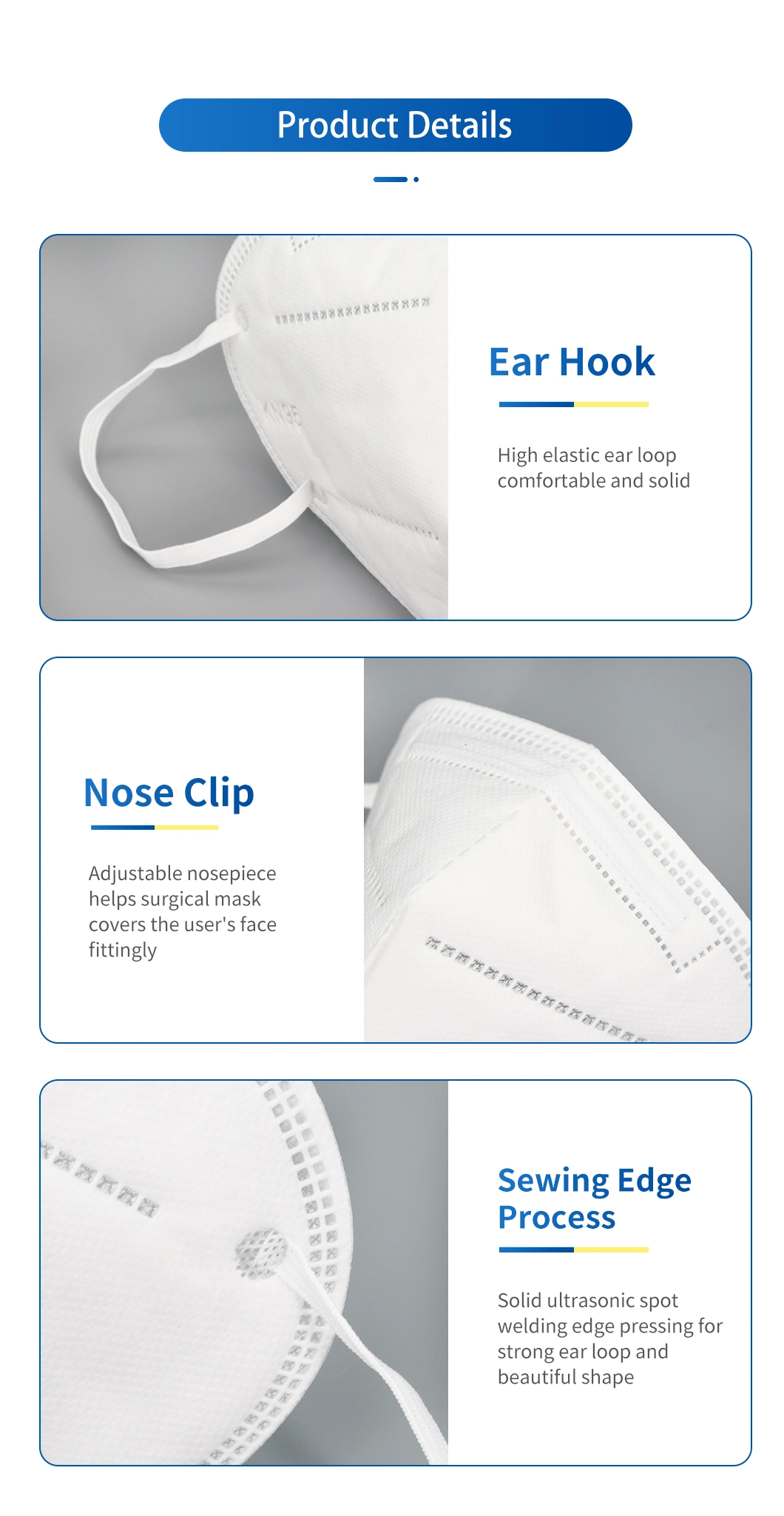Factory Outlet Disposable Safety Mask FFP2 Face Protective Face Mask Mask White KN95 Face Mask