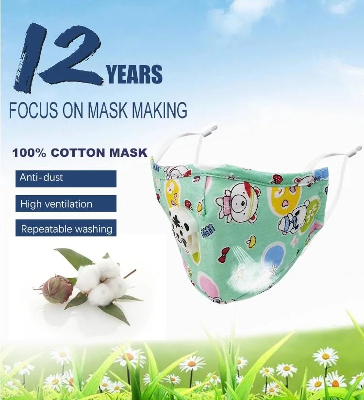 Pm2.5 Cartoon Kids Protection Baby Face Shield Cotton 5 Layers Children Face Mouth Masks