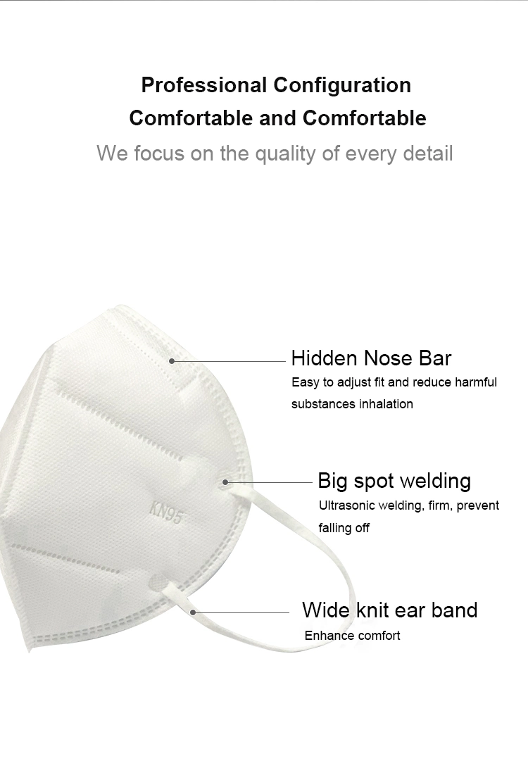 KN95 Protection Level Masks Individually Wrapped Adult Breathable Filter 5 Layers