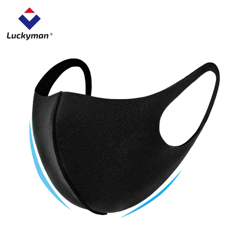 Luckyman Adult Sponge Face Mask Black/Blue/Grey Reusable Washable Sponge Facial Mask Cotton Mask