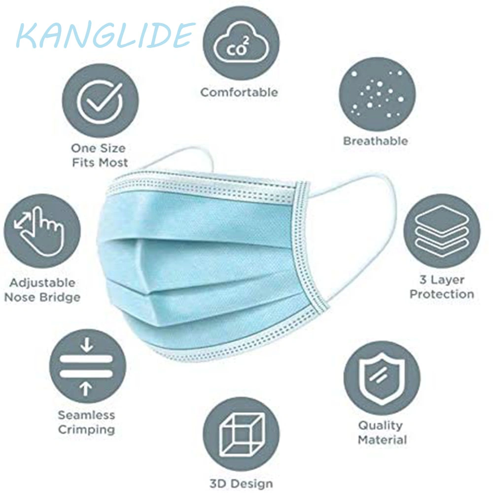 in Stock 3 Ply Medical Face Mask Disposable Medical Non Woven Protection Mask Nanufacturer Delivery Fast