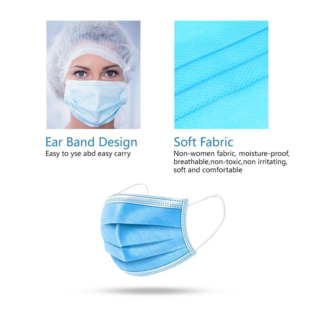 3 Ply Blue Non-Woven Disposable Sun Protective Magnetic Face Mask Disposable Respirator Face Mask