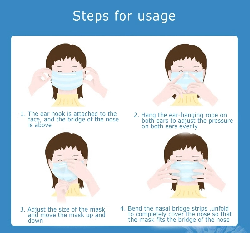 Disposable Face Mask Supplier Protection Mascarillas Filter Masks 3 Ply Face Masks for Home Office