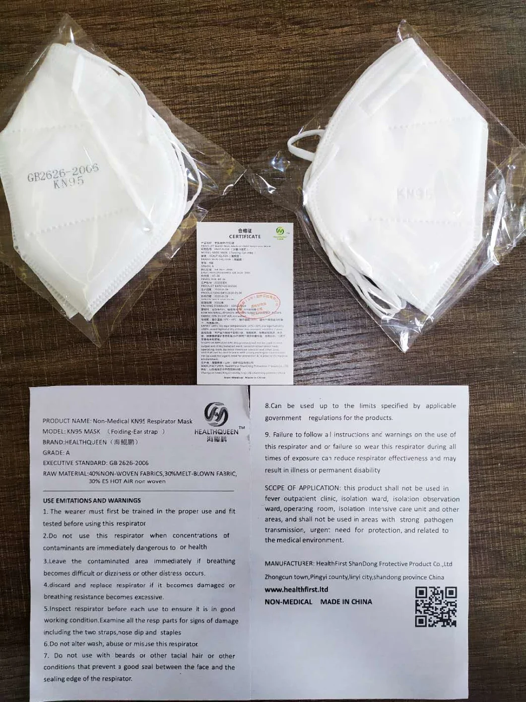 Disposable Nonwoven Face Mask KN95 Earloop Face Mask with FFP1 FFP2 