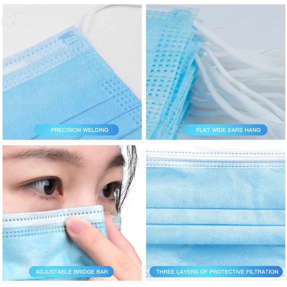 Earloop 3 Ply Disposable Dental Mouth Mask 3ply Disposable Face Mask