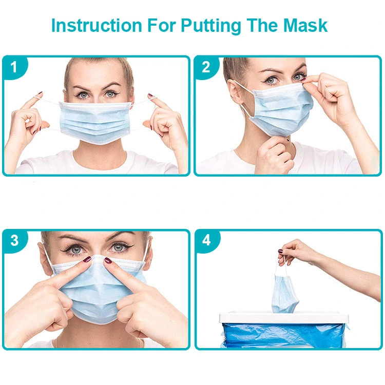Mask Civil Face Mask 3ply Disposable Face Mask Blue Anti Virus Civilian Face Mask Personal Protective Protection Bef 95% Safety Mask China Supplier Face Mask