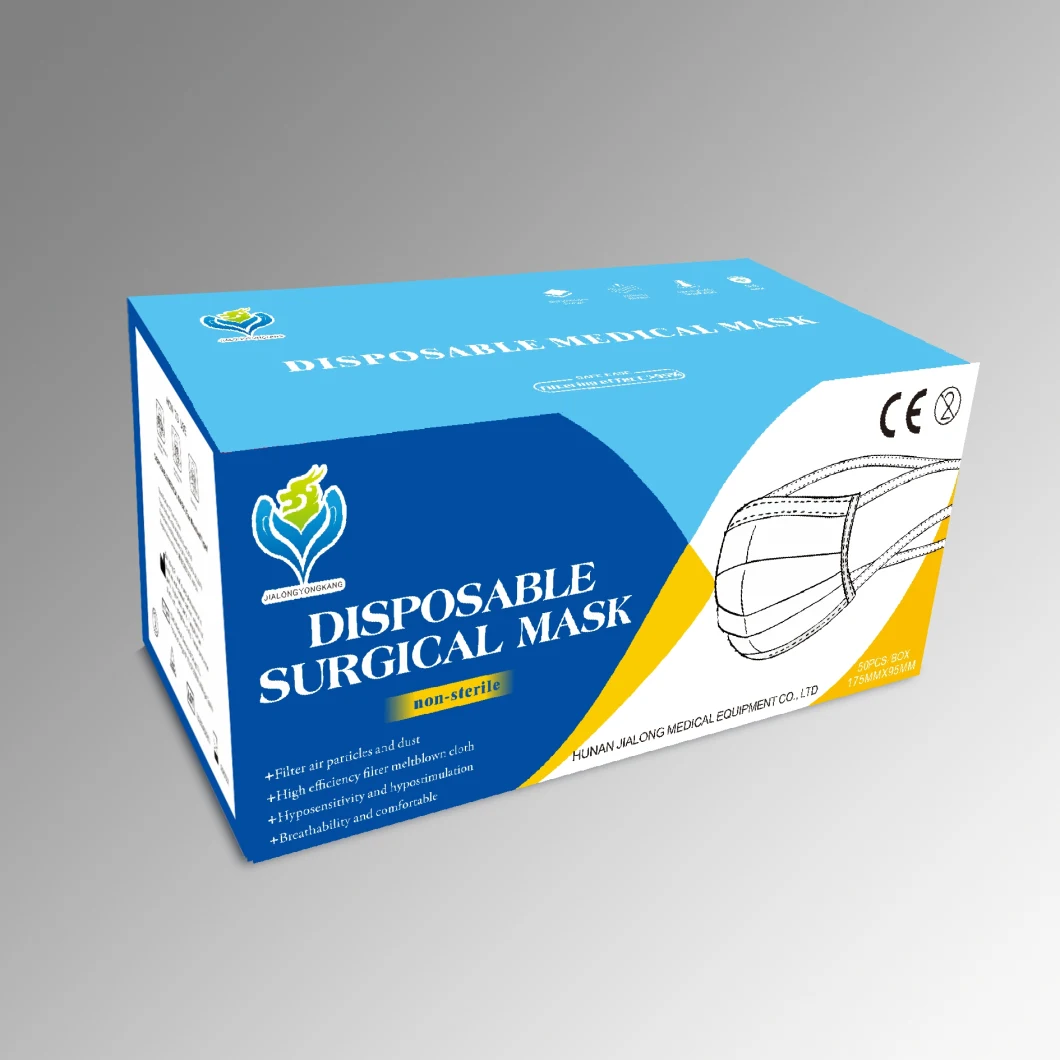 Surgical Medical Disposable Protective 3-Ply Surgical Face Mask with Ear Loop