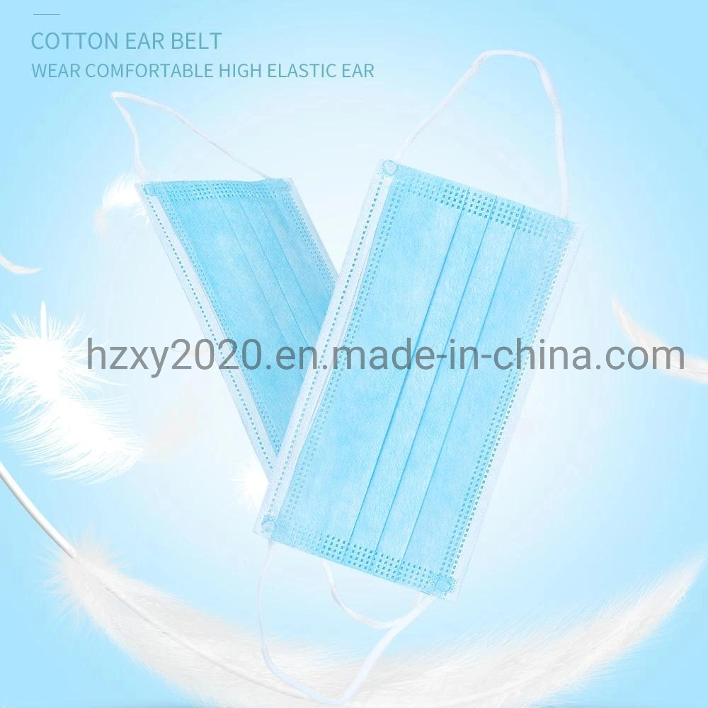 Wholesale 3-Ply Individually Wrapped Disposable Face Mask Antiviral Mask with Earloop Polypropylene Masks for Personal Health