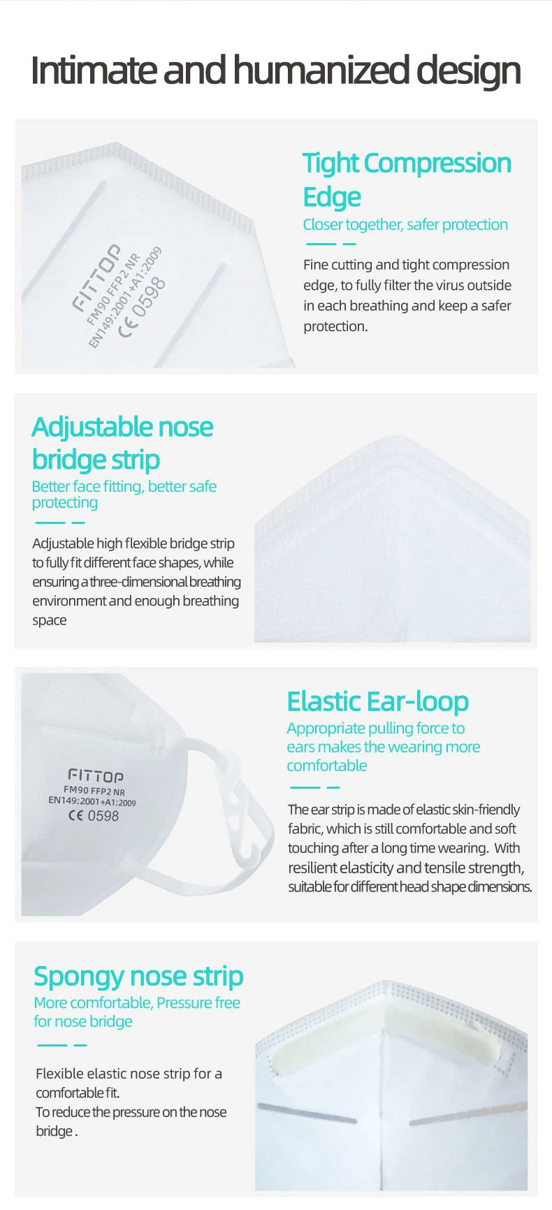 CE En 149 Certificated FFP2 Filtering Half Mask 5 Layers Disposable Protection Face Mask Distributor