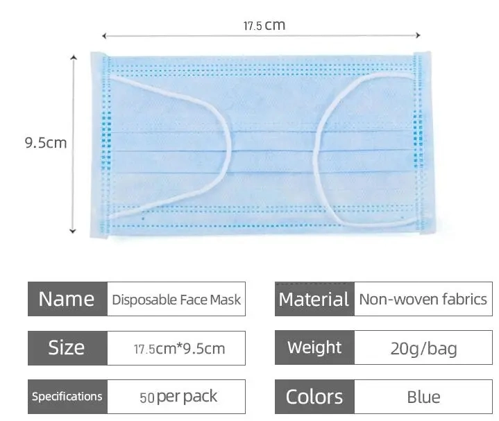 High Quality Disposable 3ply Facemask Sterile Mask Surgical Face Mask Nonwoven Medical Use