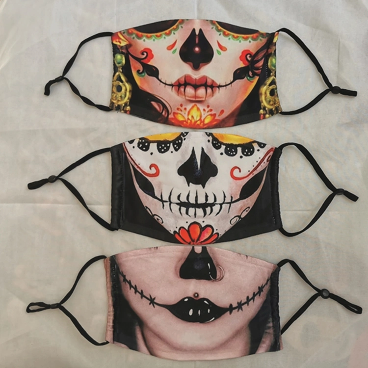 High Quality Halloween Party Fashion Reusable Custom Printed Face Mask Washable Facemask