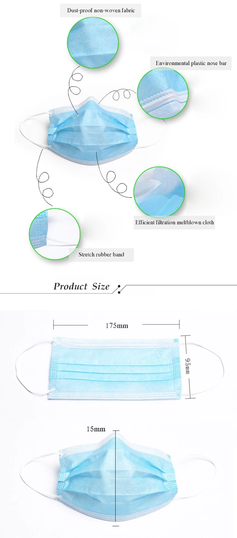 Surgical Medical Procedure 3 Ply Female Face Mask Disposable Medical Mask Disposable Surgical Mask (non-sterilized)