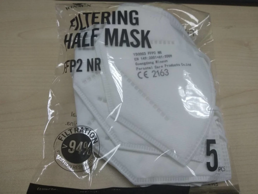 Stocked Factory Manufactured 5 Ply Protective FFP2 Facial Mask Filtering Half Mask