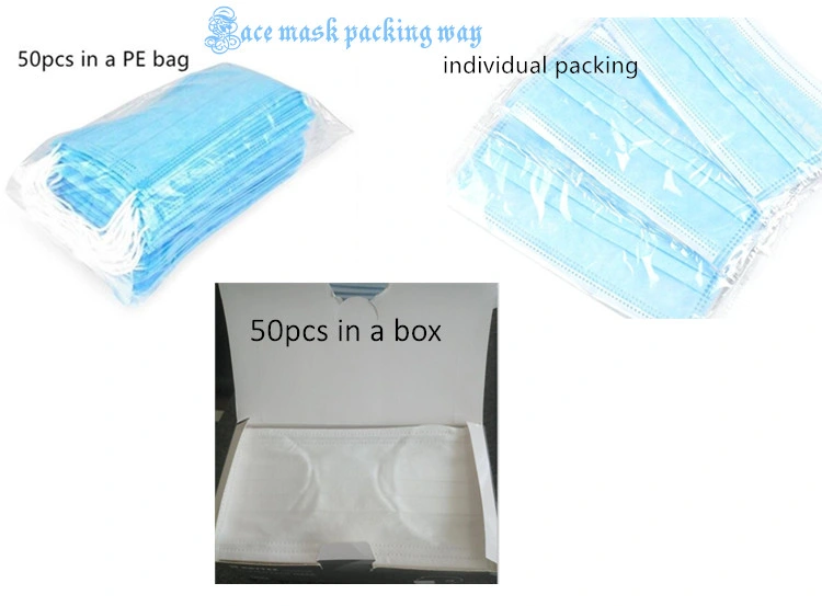 50PCS 3ply Disposable Face Mask with Bfe95 99 Individually Wrapped for Industrial&Healthcare, Lab&Dental