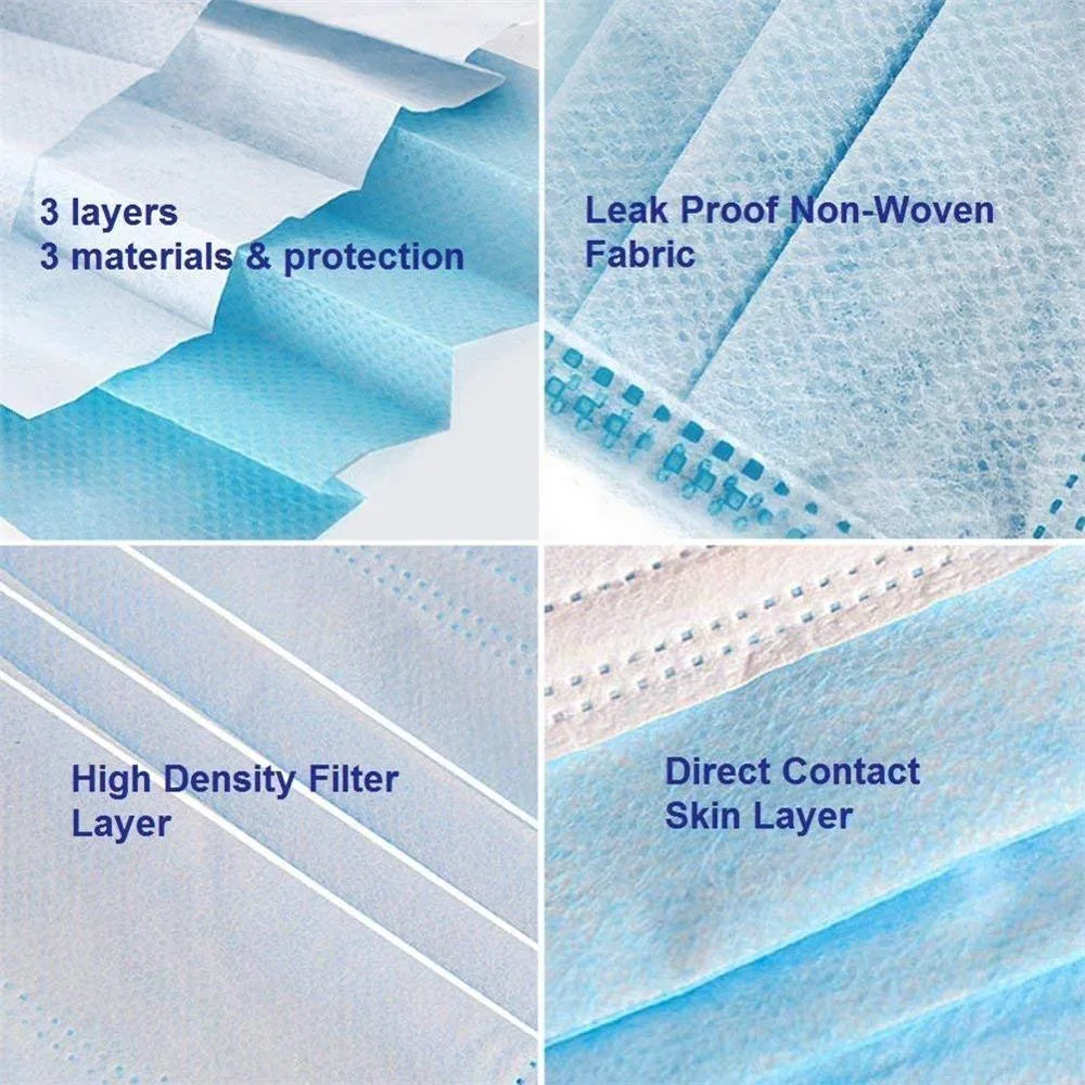 Fast Delivery Protective 3 Ply Face Non Woven Fabrics Disposable Melt Blown Non Woven Face Mask
