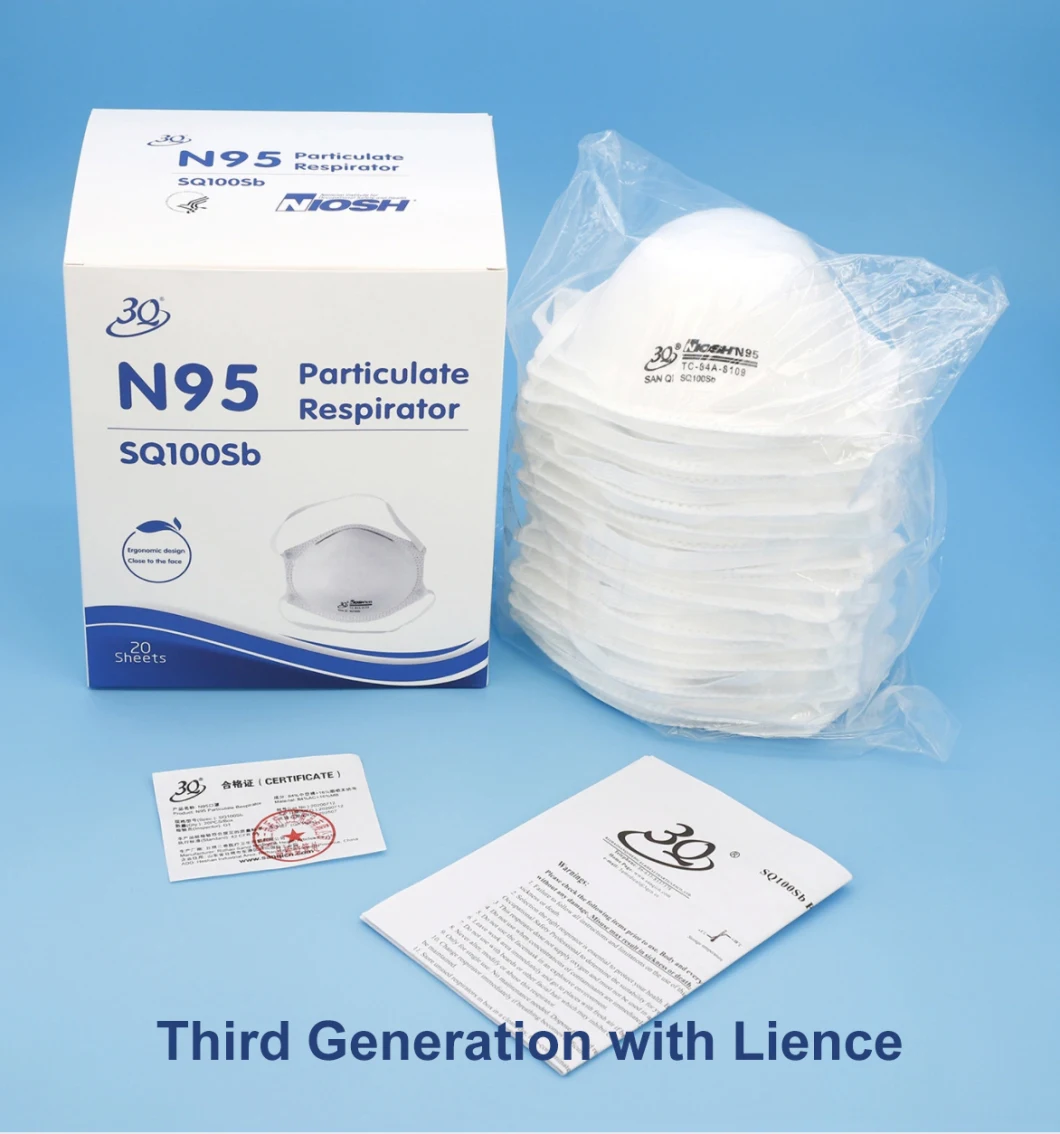 3q N95 Face Mask Melt Blown 5 Layer 99% Bacteria Filtration Rate Sq100sb Mask 3generation Original