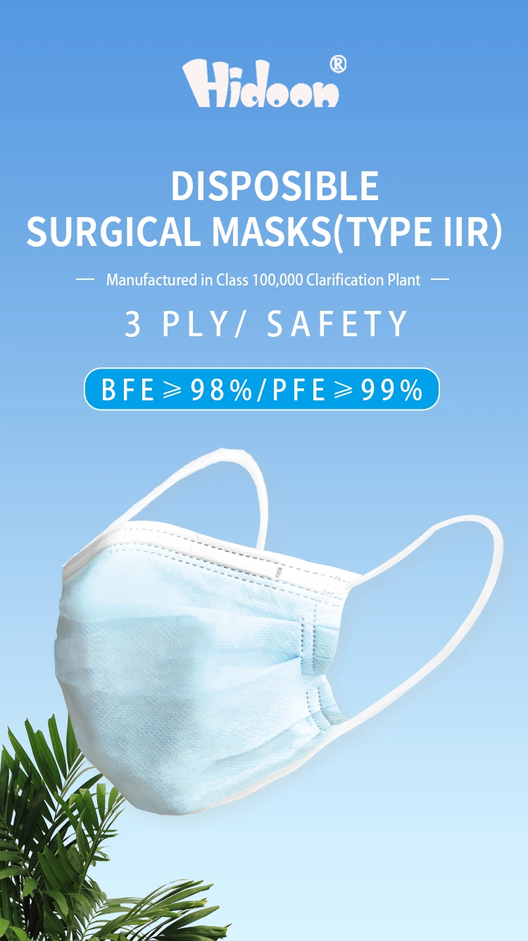 Hypoallergenic CE Certified 3ply Disposable Surgical Face Mask IIR Mask