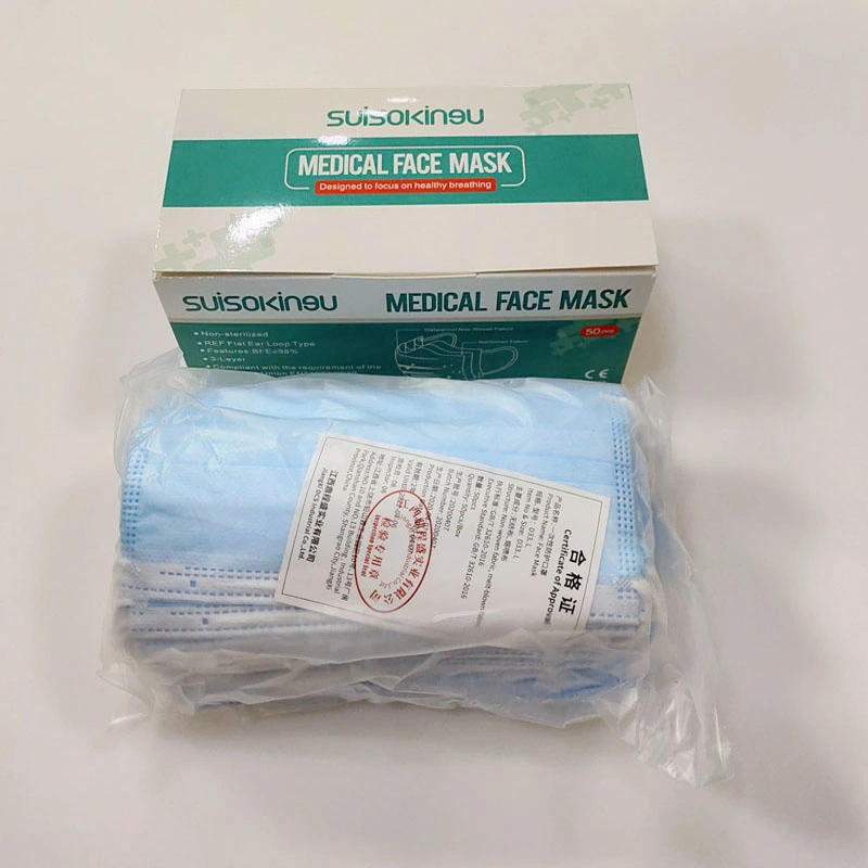 White Color Ce Certificated Disposable Medical Face Mask 3ply Type II Medical Mask