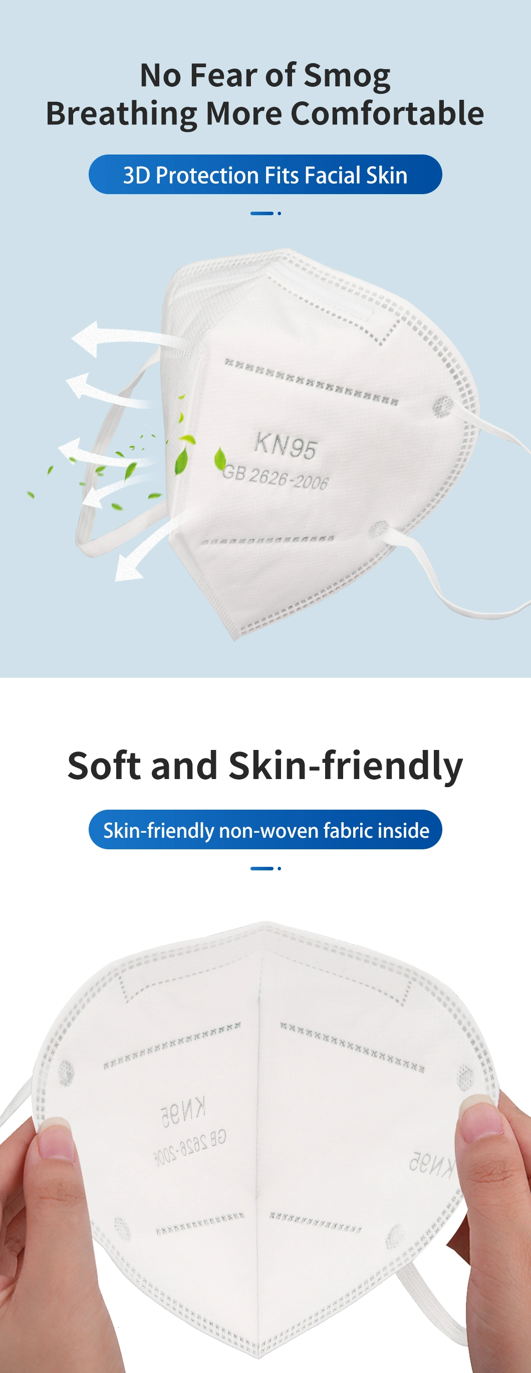 Wholesale KN95 FFP2 Disposable Face Mask with Valve Protective Mask Antivirus Dust Mask Factory Offer Respirator