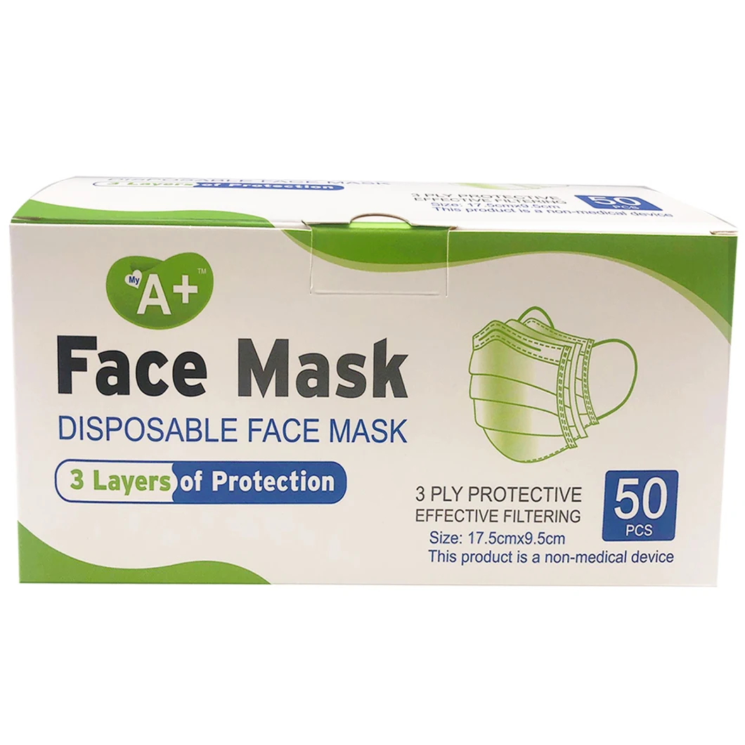 50PCS Blue Disposable Face Masks Protect Face Masks