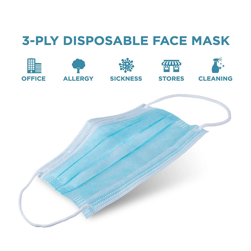 Factory Direct Wholesale Medical Surgical Mask Nonwoven 3 Ply Disposable Surgical Face Mask