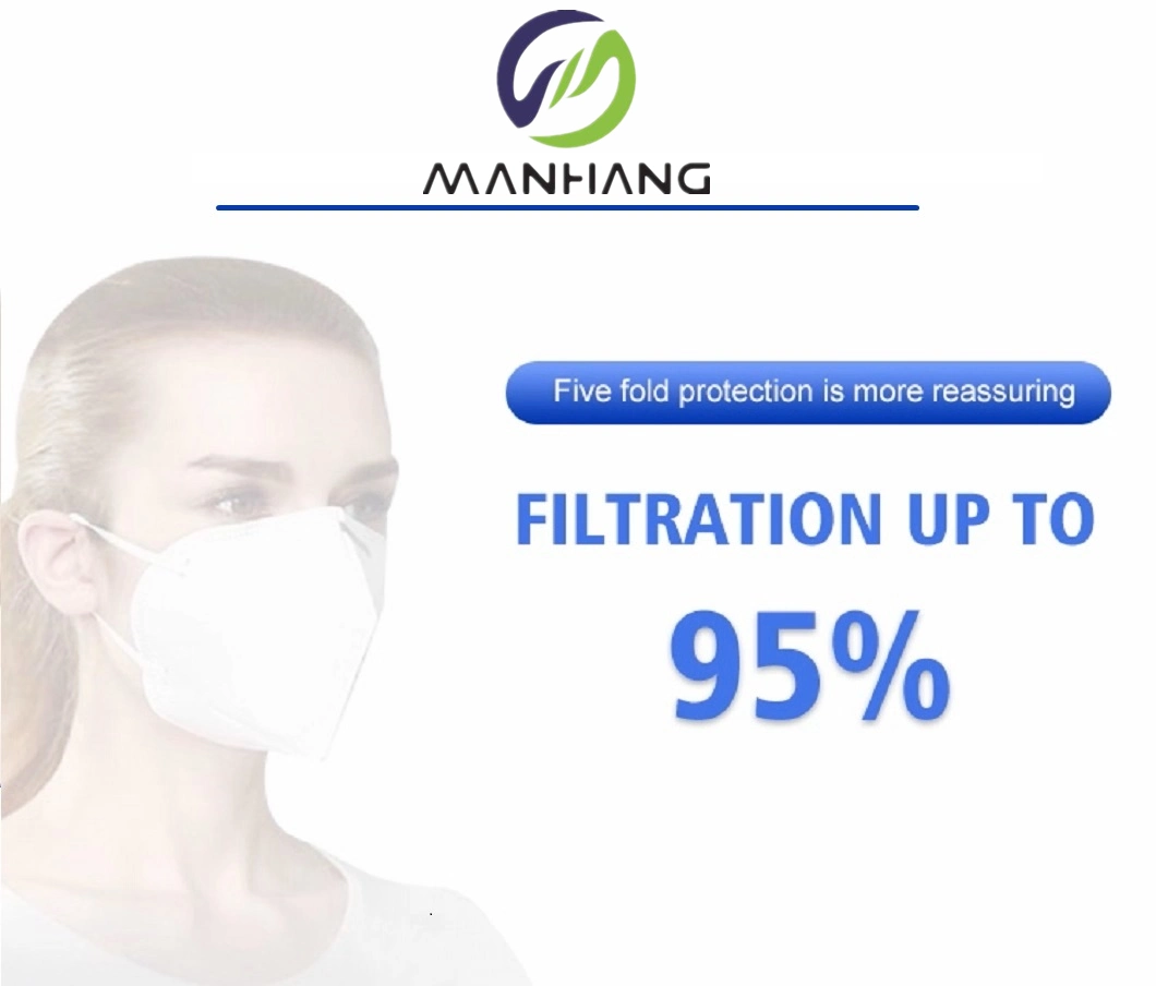 KN95 Face Mask 5 Layers FFP2 Filtration Efficiency 95% Non Woven Disposable Face Mask