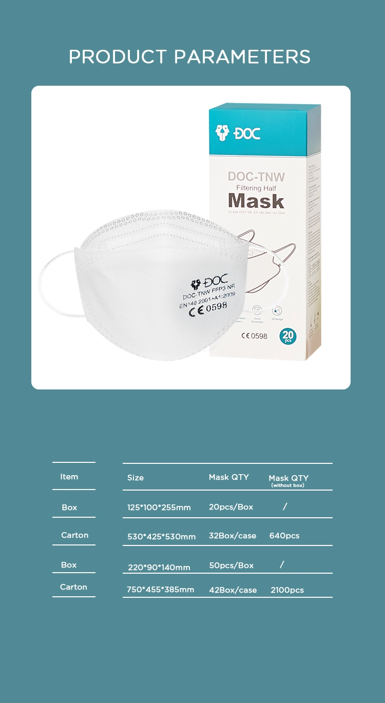En149 Outdoor Breath Protective FFP3 Face Mask EU ISO Certified Mask