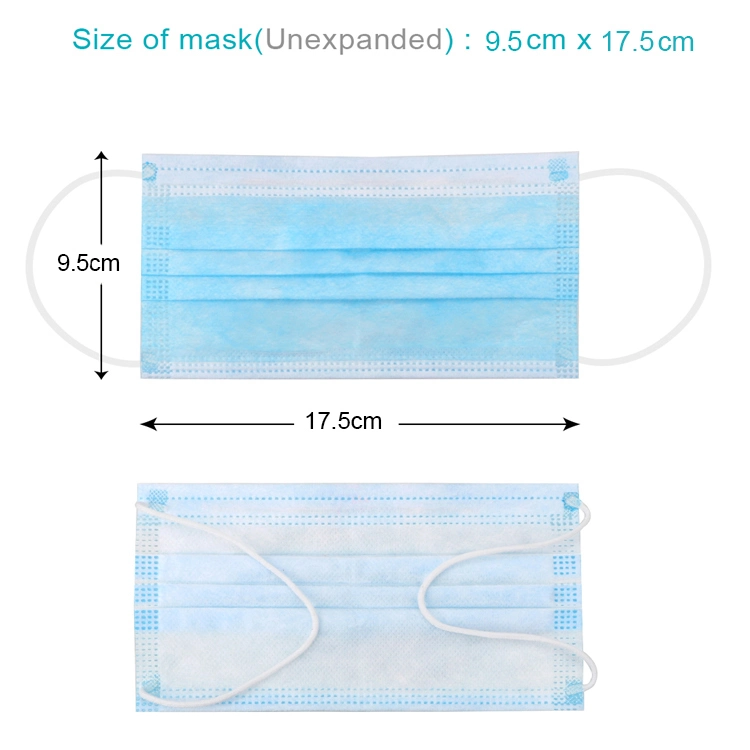 Disposable Medical Mask En14683 IIR Meltblown Earloop Face Mask Ce Certification 3 Ply Disposable Face Mask
