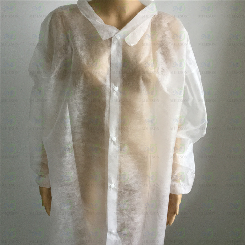Individually Wrapped SMS/Non Woven Disposable Lab Coat