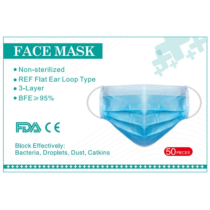 Disposable Civil Mask Non-Woven Face Mask 3 Layer Ear Loop Face Mask