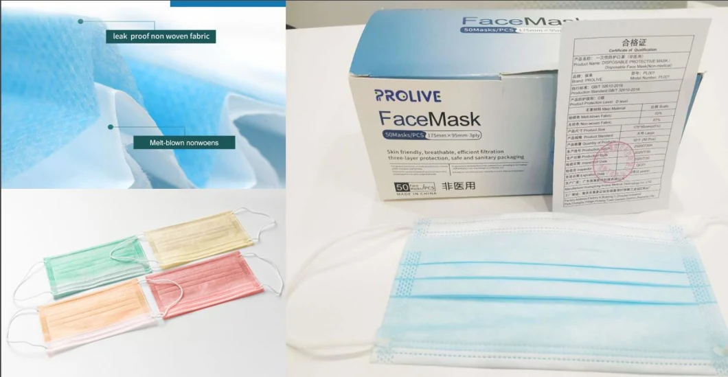 Adult Facemask Nonwoven Light Blue Disposable Facemask 3ply Facemask with Earloop