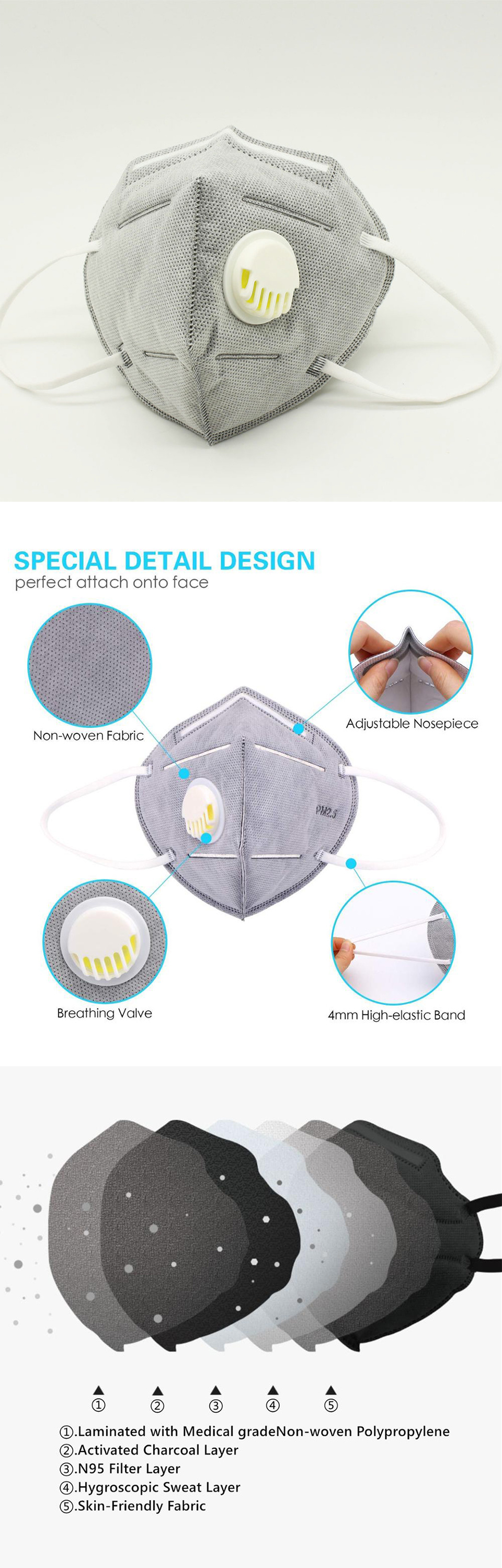 Medical Surgical Face Facial Mask N95 Disposable Wholesale Price Particulate Respirator Dust PPE Gown Ce Facemask 8210 9332 3 Ply Gas KN95 FFP2