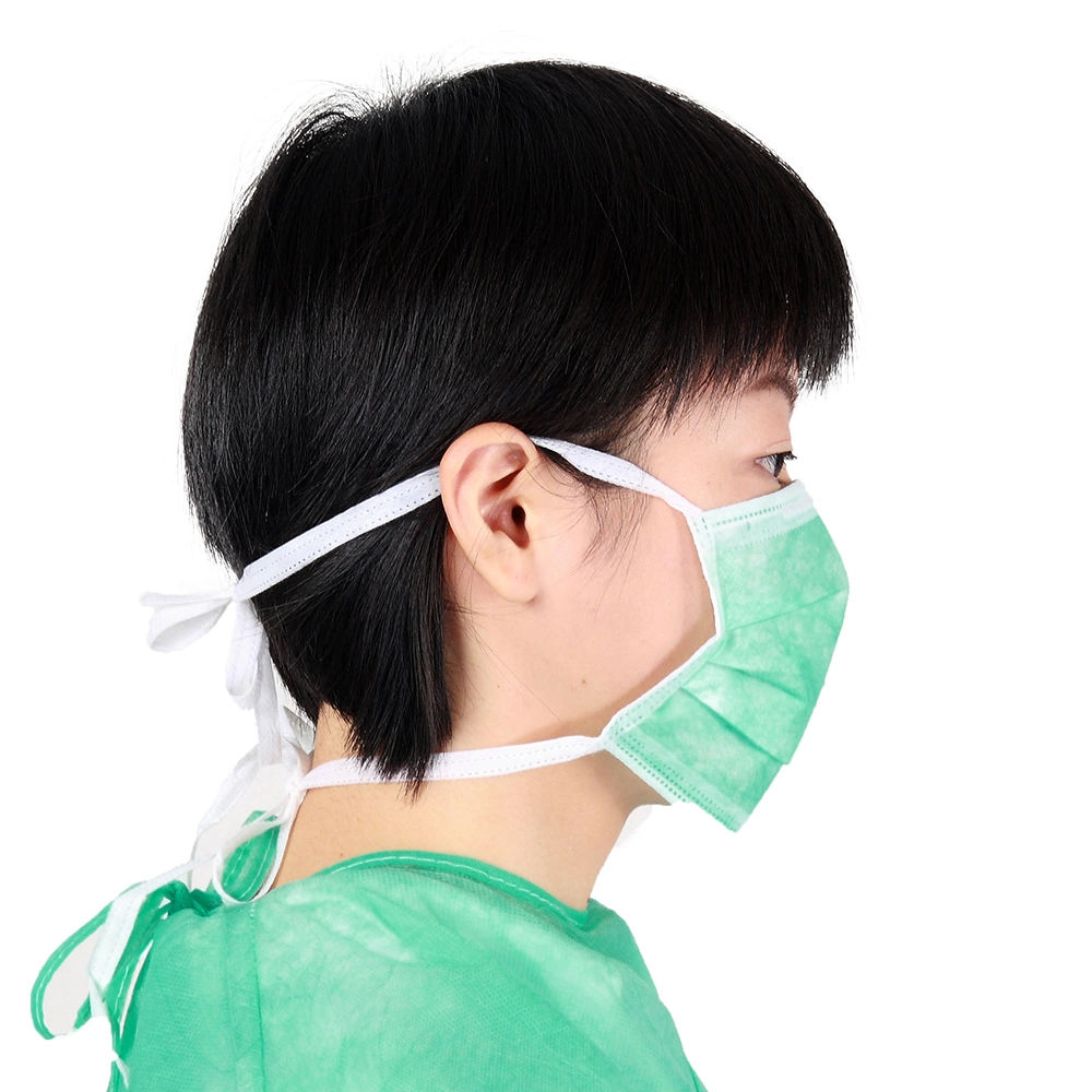 in Stock China Face Mask 3 Ply Tie on Doctor Nurse Disposable Medical Mask for Hospital