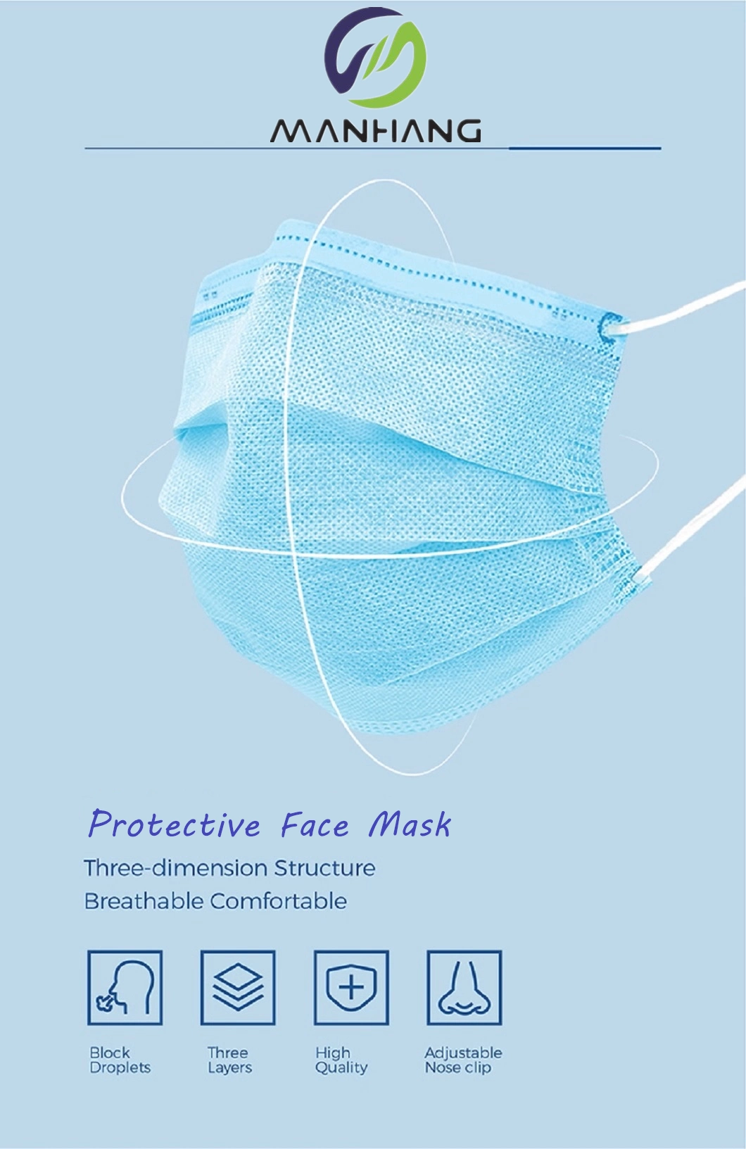 3ply Dust Face Mask Disposable Care Blue Face Mask Non Medical Mask Facemask