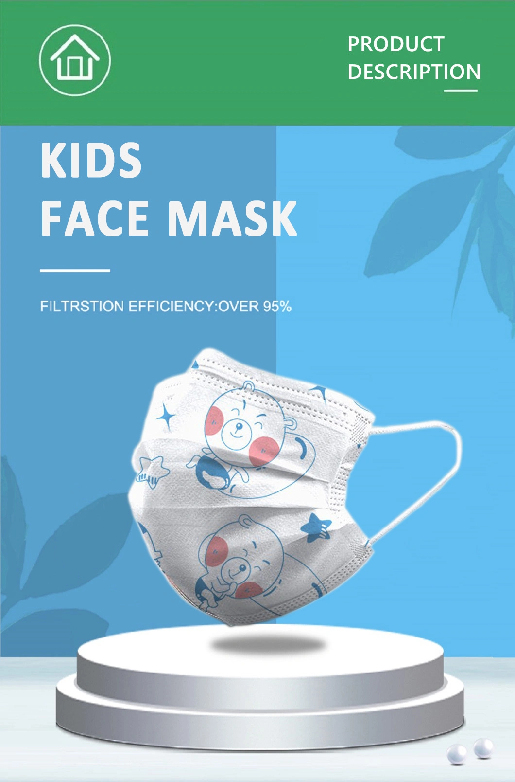 3 Layer Kids KN95 N95 FFP2 Particulate Respirator Anti Virus Protective Face Mask for Kids