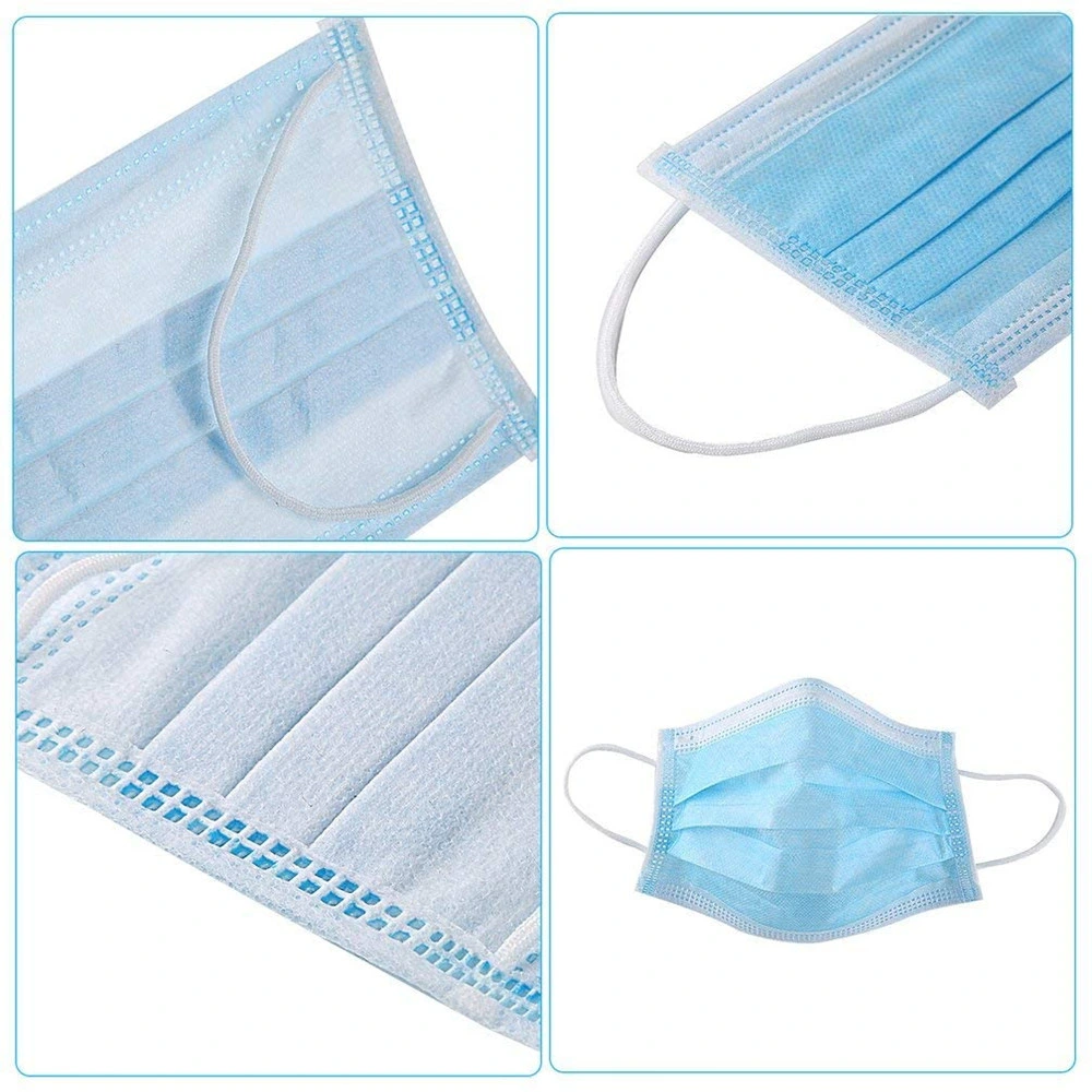Blue 3 Ply Earloop Non-Woven Disposable Face Mask for Sale