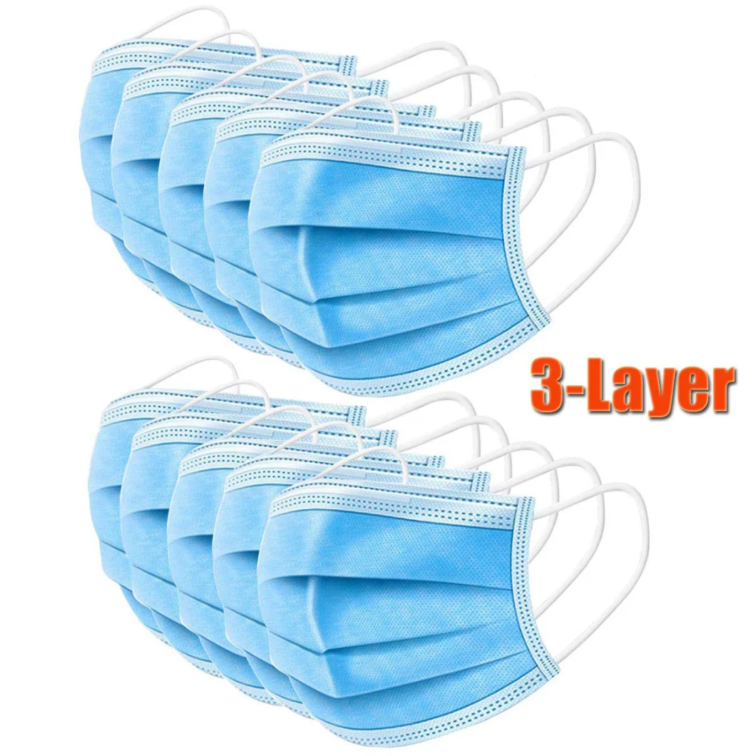 Disposable 3 Layers Protective Mask Waterproof Face Mask Nonwoven Dust Face Mask Respirator Face Mask Face Shield Mask Protection Face Mask Earloop Face Mask