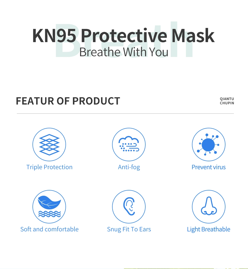 KN95 Masks Disposable Face Mask Protect 5layers Filter Dustproof Earloop Non-Woven Mouth Masks Mascara