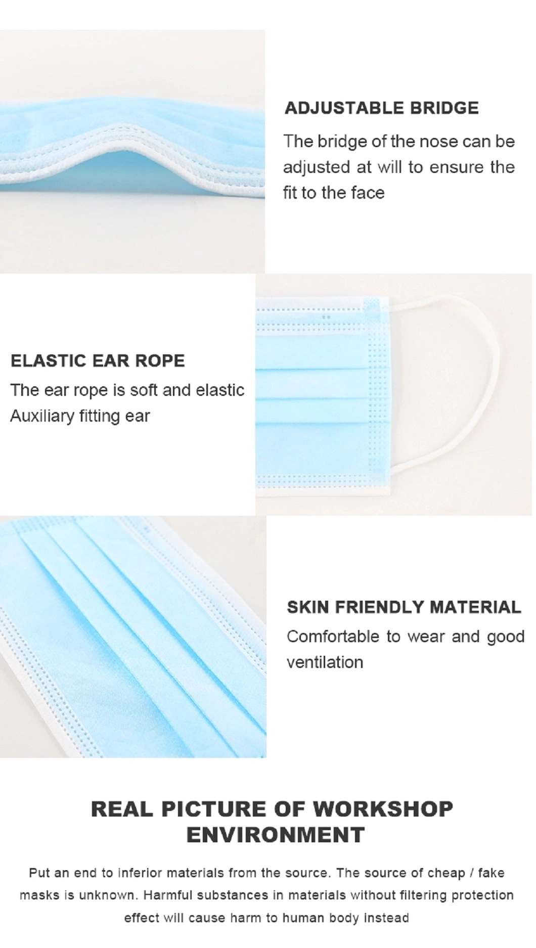 3ply Dust Face Mask Disposable Care Blue Face Mask Non Medical Mask Facemask