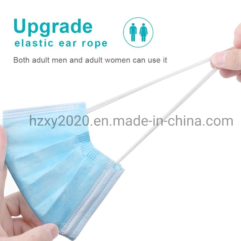Wholesale 3-Ply Individually Wrapped Disposable Face Mask Antiviral Mask with Earloop Polypropylene Masks for Personal Health