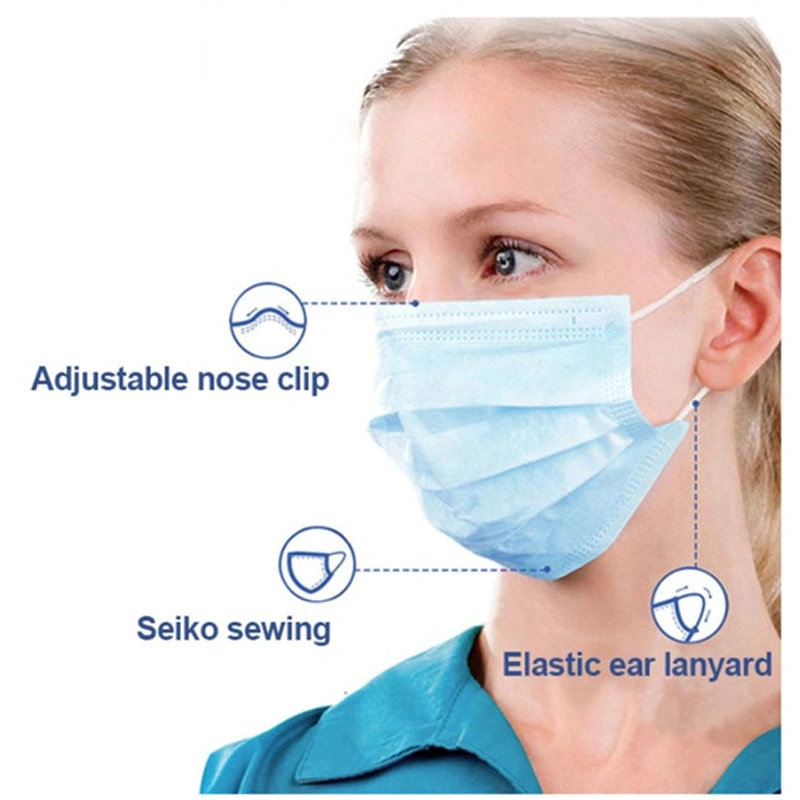 3ply Virus Safety Protection Large Inventory High Quality Outdoor Protective Disposable Non Woven 3ply Face Mask