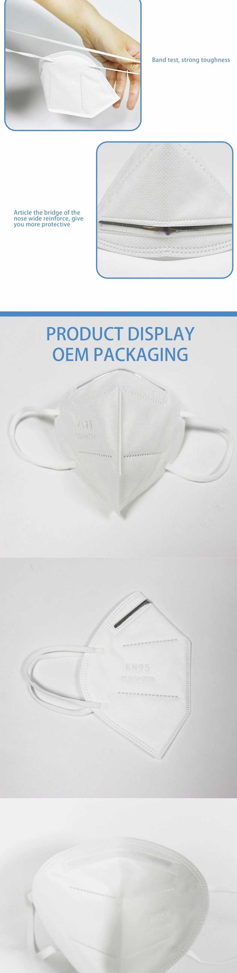 Non-Woven Meltblown Disposable Face Mask Earloop KN95 Kn 95 Respirator Mask Filter Mask KN95